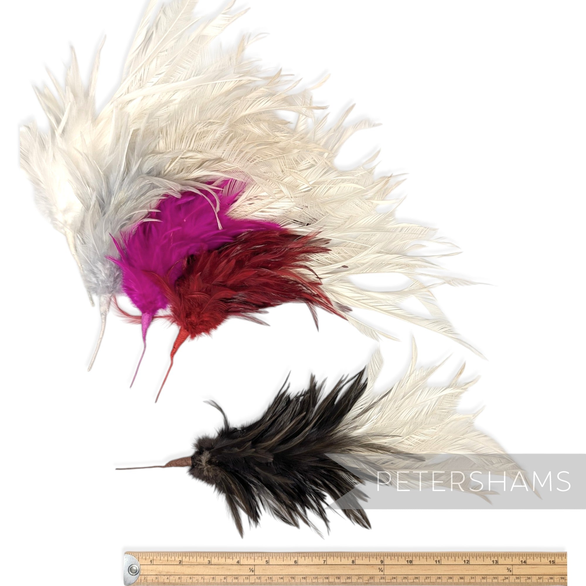 Large Zippered Goose Biot and Hackle Feather Hat Mount