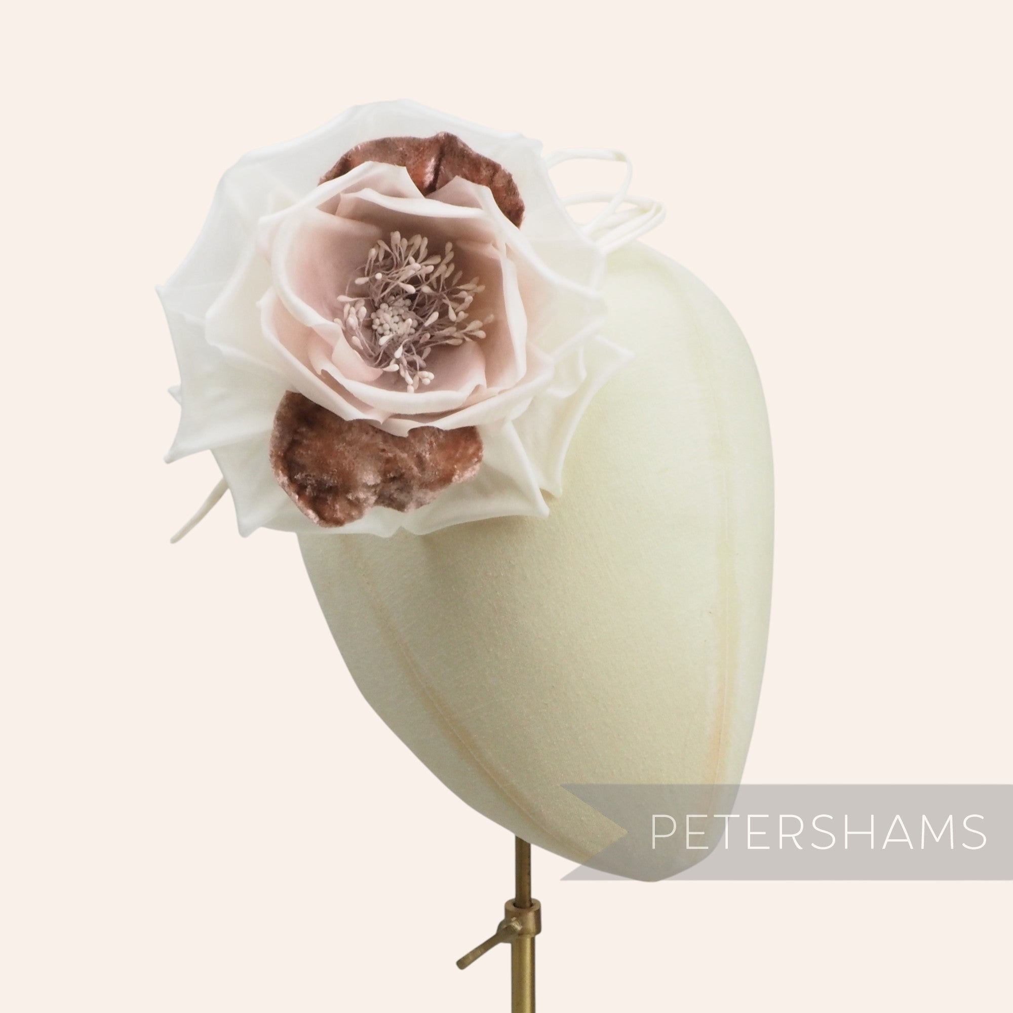'Reece' 13cm Silk & Velvet Millinery Flower Hat Mount