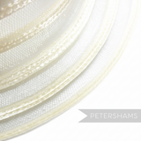 Petershams Millinery Supplies cream swirled crinoline and shiny polybraid capeline hat body with 8cm brim