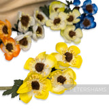 'Adonis' Vintage German 1950/60's Anemone Silk Flower Stem