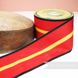 Vintage 84mm Wide Moiré Striped Grosgrain Ribbon for Millinery and Hat Making - 1m