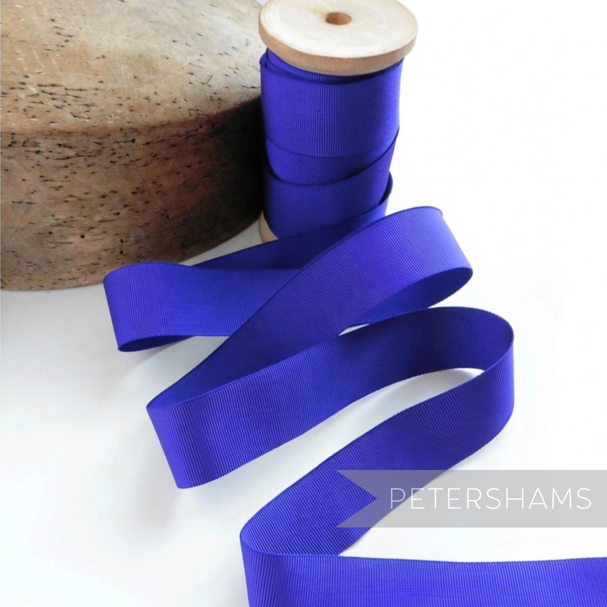 Petershams Millinery Supplies 25mm wide royal blue vintage grosgrain ribbon for hat trimming