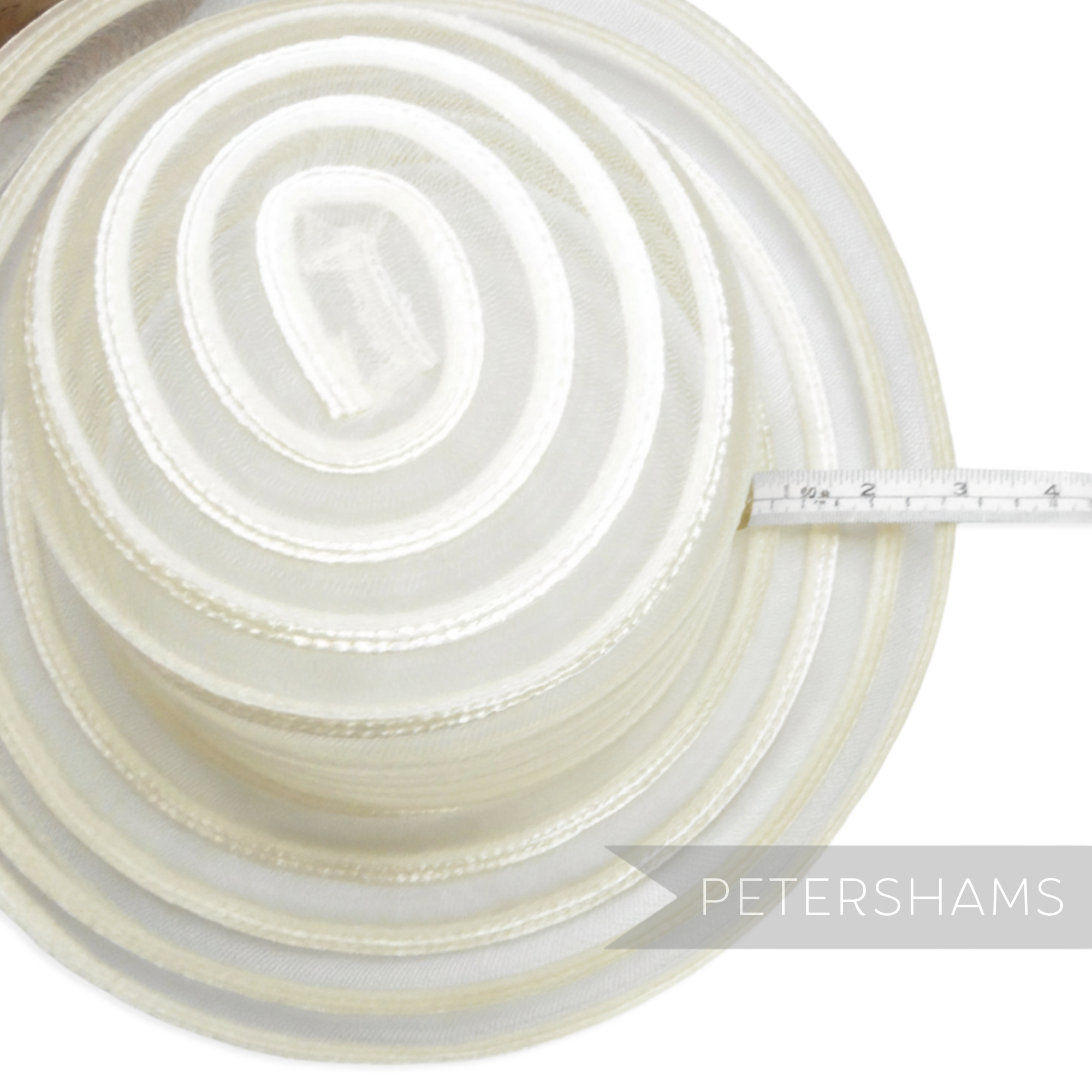 Petershams Millinery Supplies white swirled crin and polybraid capeline hat body with 8cm brim
