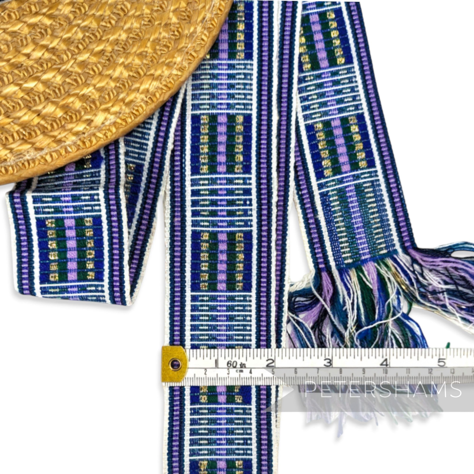 5cm Wide Woven Wool Millinery Hat Banding with Lurex - 2m