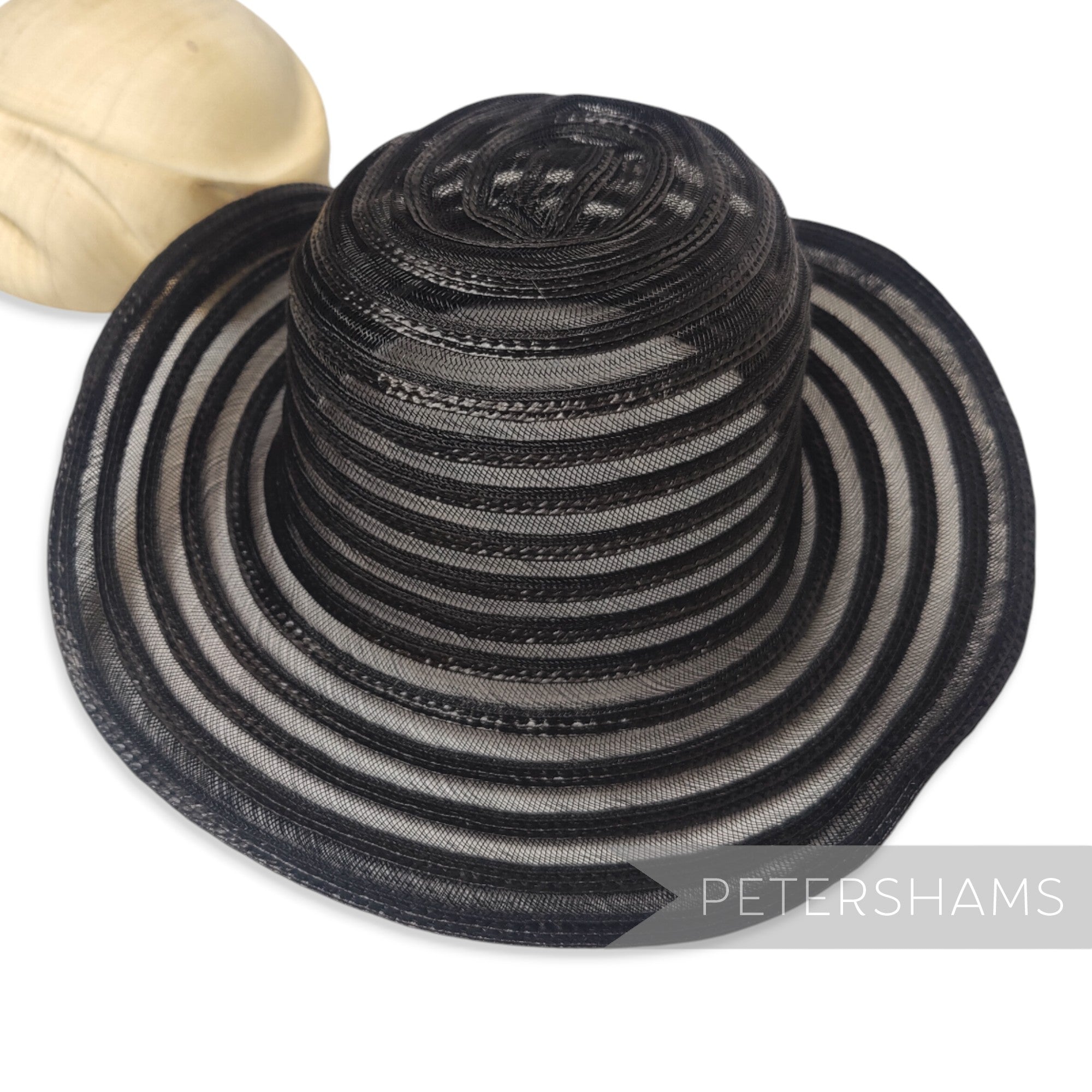Swirled Crin and Shiny Polybraid Capeline Hat Body