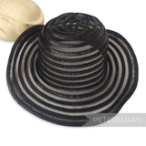Swirled Crin and Shiny Polybraid Capeline Hat Body