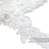 Climbing Rose 9cm Vintage 1980/90's Satin Applique Lace Trim - 1m