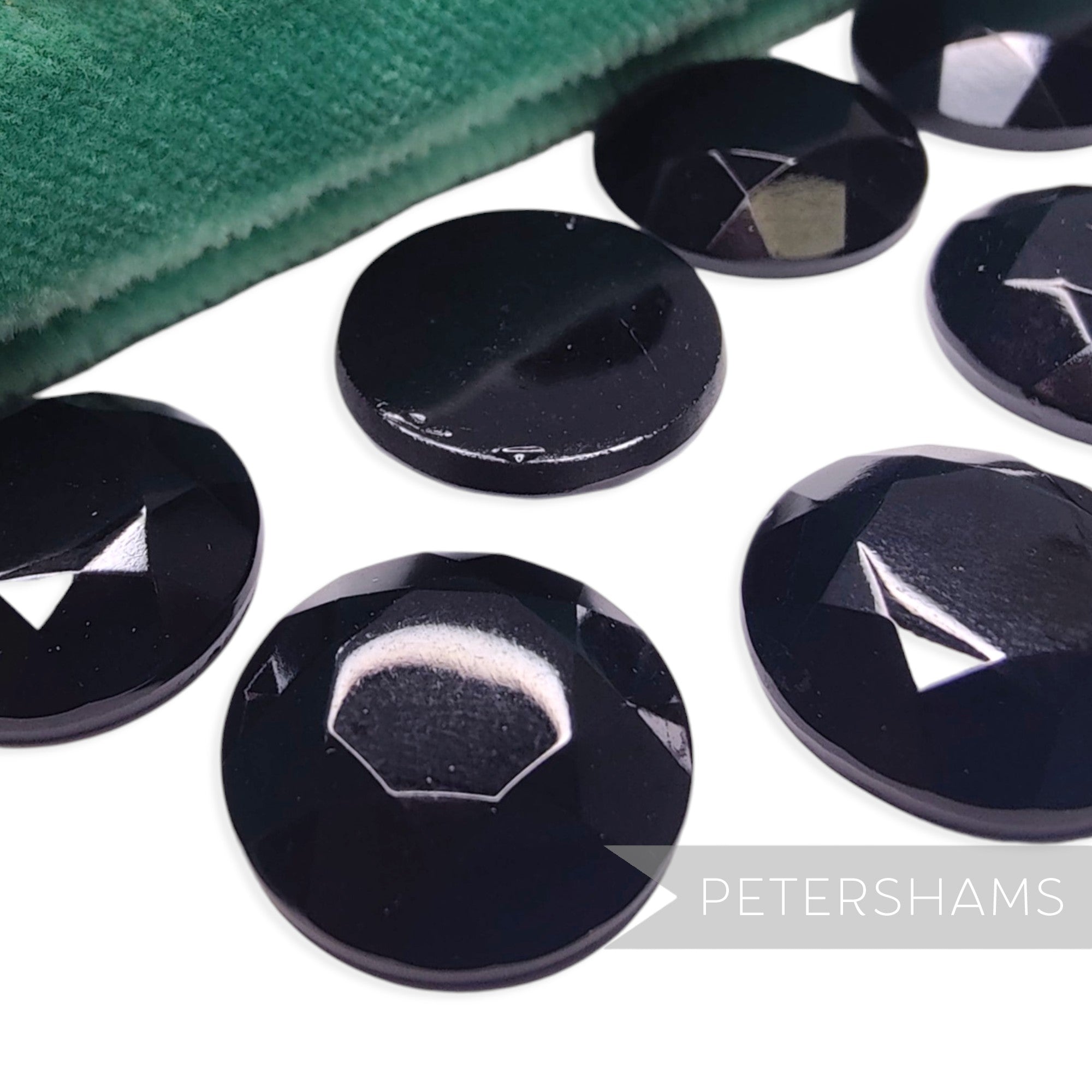 18x18mm Vintage 1970's German Glass Round Flat-back Imitation Stones
