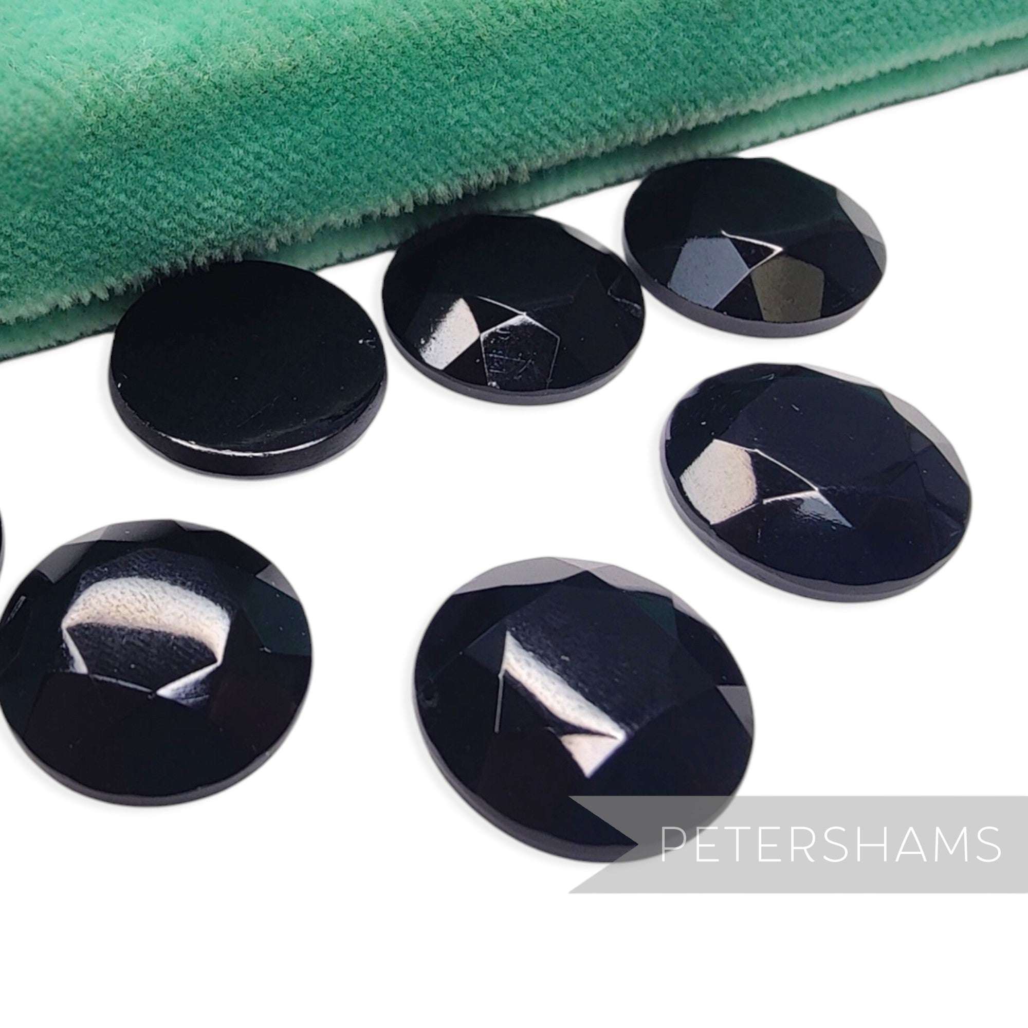 18x18mm Vintage 1970's German Glass Round Flat-back Imitation Stones