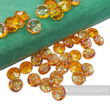 10mm Vintage 1970's Glass Iridescent Flower Chaton - 36 Pieces