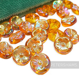 10mm Vintage 1970's Glass Iridescent Flower Chaton - 36 Pieces