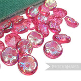 10mm Vintage 1970's Glass Iridescent Flower Chaton - 36 Pieces