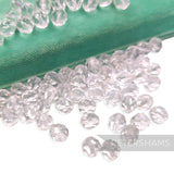 8x8mm Vintage 1980's Clear Glass Faceted Round Beads - 72 Pieces