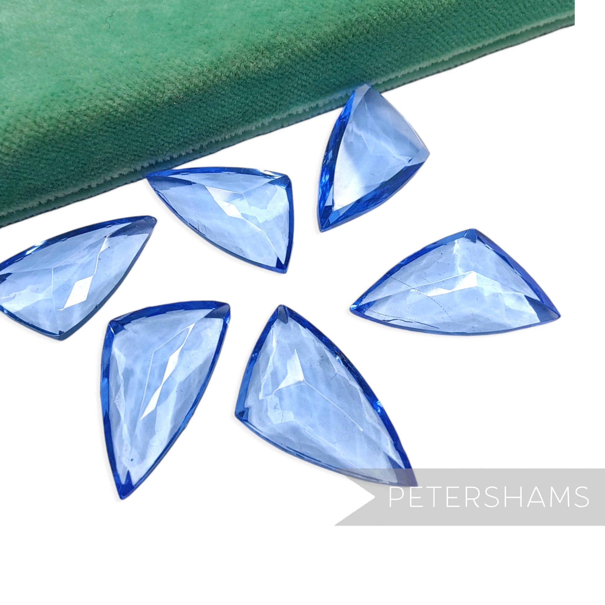 30x18mm Vintage 1980's Glass Irregular Triangle Imitation Stone