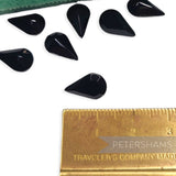 12x8mm Vintage 1980's Glass Faceted Teardrop Chatons - 12 Pieces