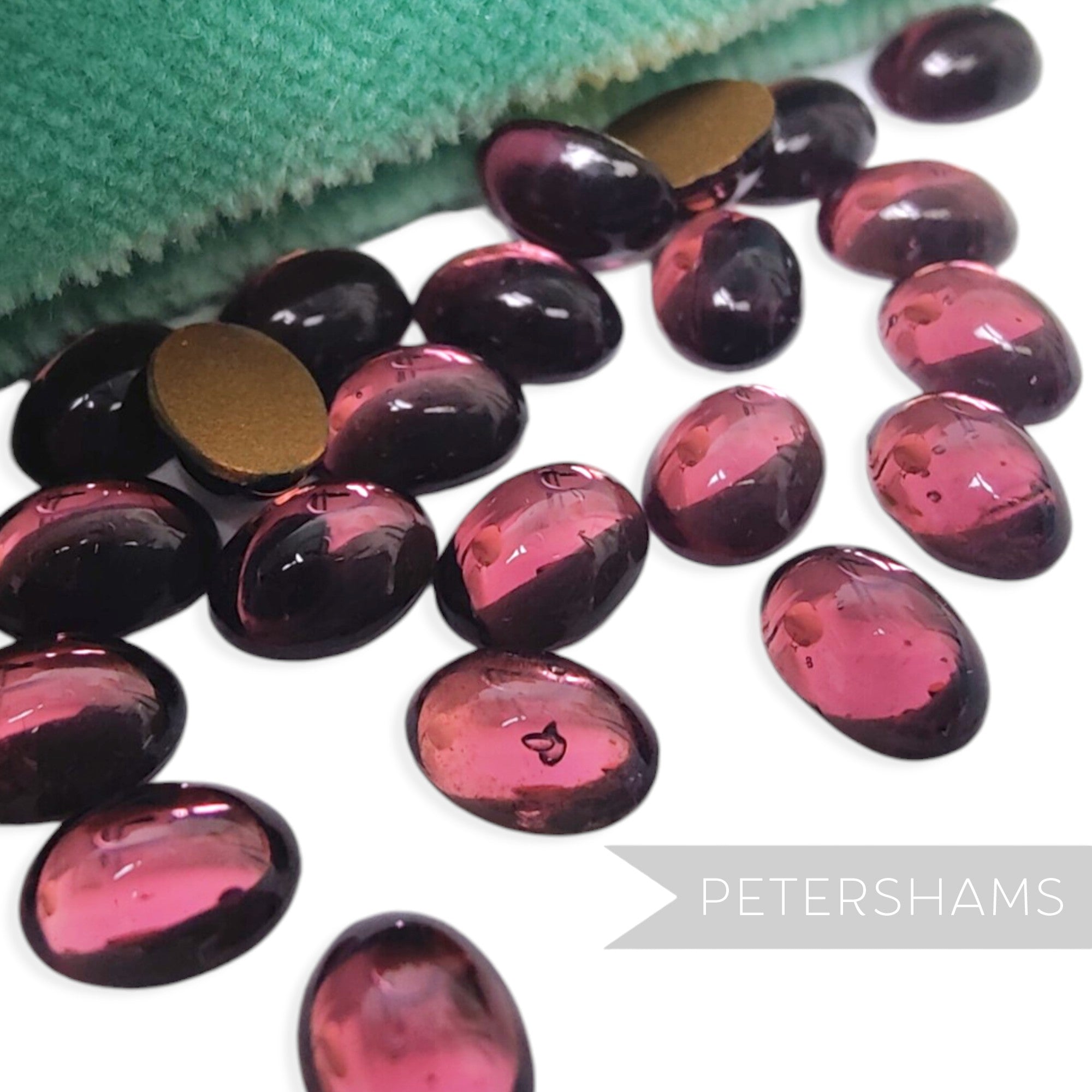 8x7mm Vintage 1980's Smooth Dome Flat-back Cabochons