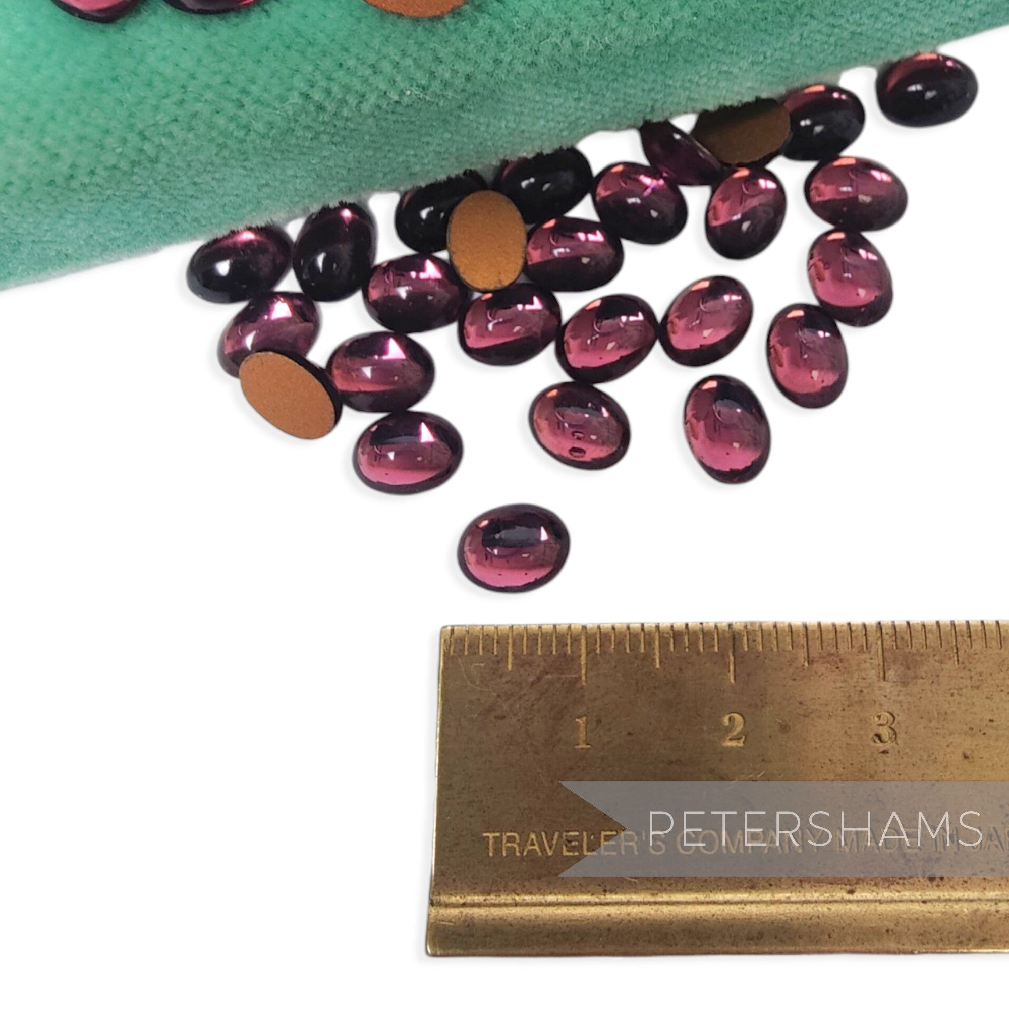 8x7mm Vintage 1980's Smooth Dome Flat-back Cabochons
