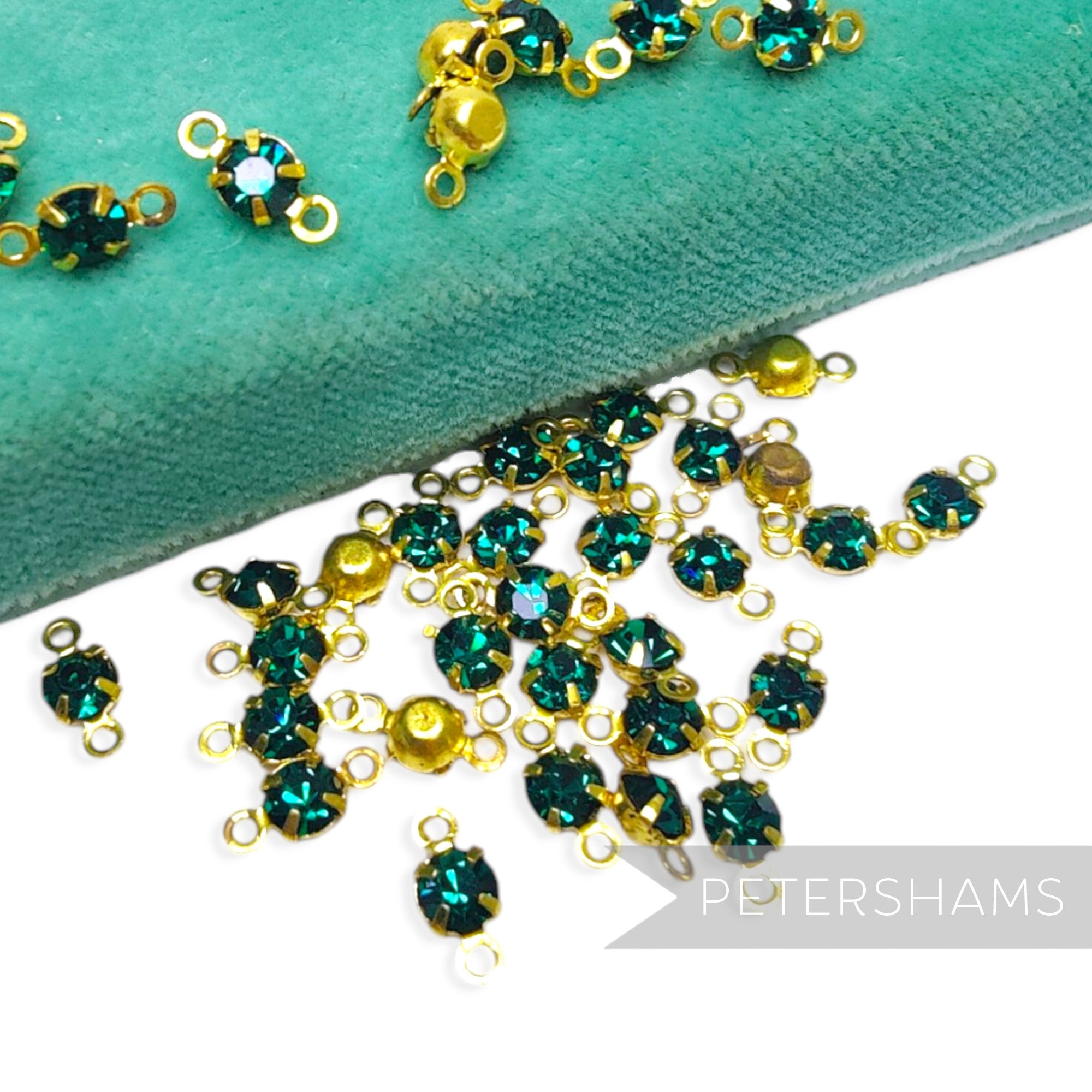 10x4mm Glass Crystal with Metal Double-loop Casing - 36 Pieces