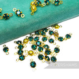 10x4mm Glass Crystal with Metal Double-loop Casing - 36 Pieces