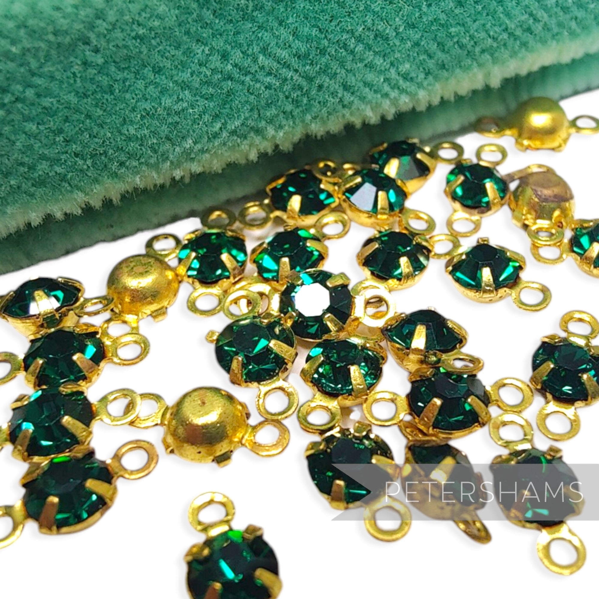 10x4mm Glass Crystal with Metal Double-loop Casing - 36 Pieces