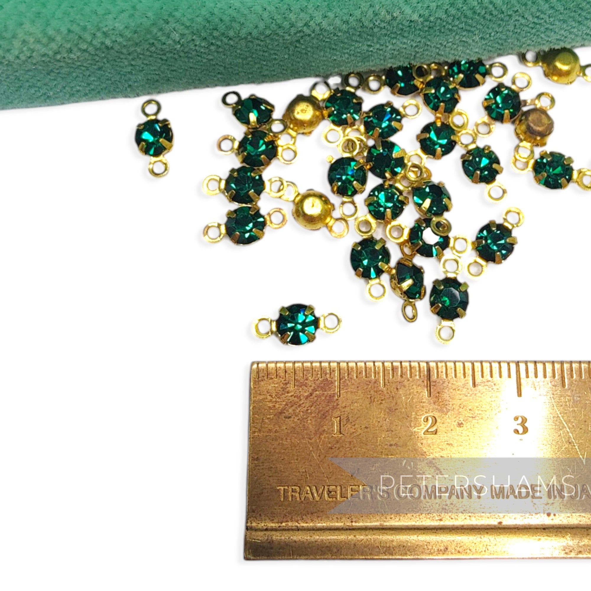 10x4mm Glass Crystal with Metal Double-loop Casing - 36 Pieces