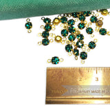 10x4mm Glass Crystal with Metal Double-loop Casing - 36 Pieces