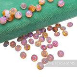 6mm Vintage 1970/80's Glass Fire Opal Chatons - 36 Pieces