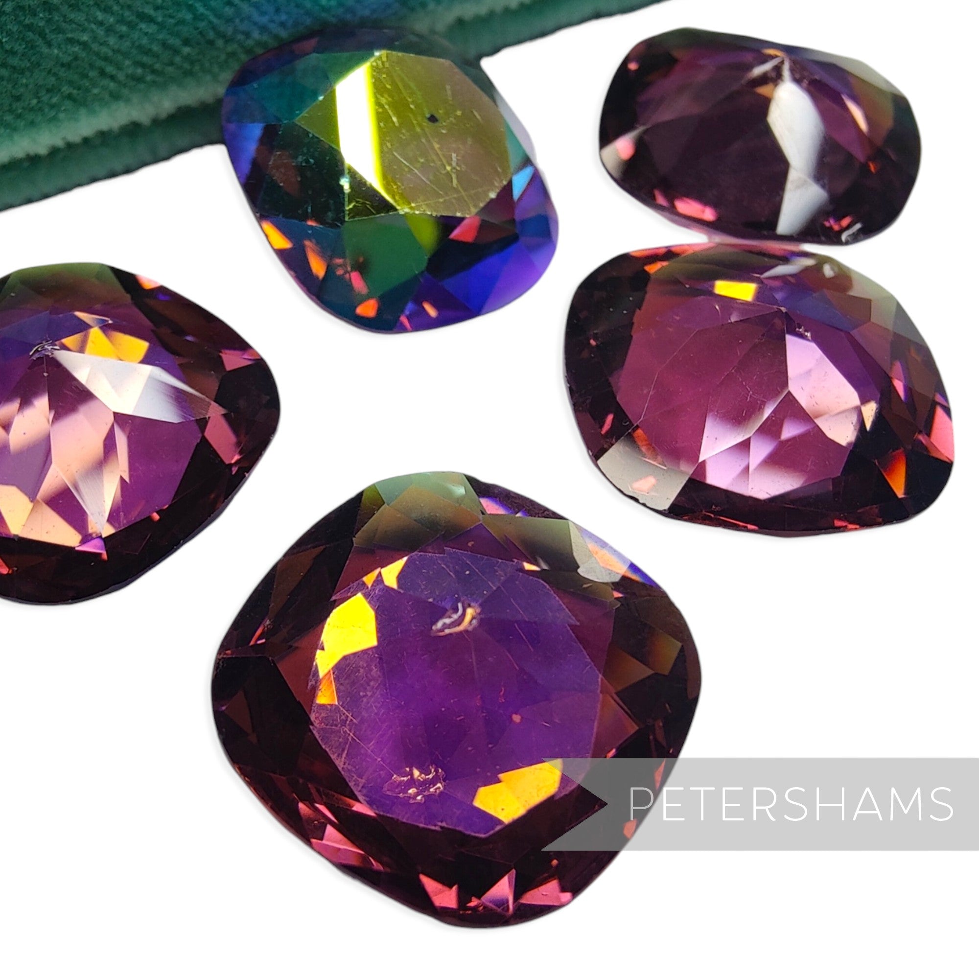 23mm Vintage 1980's Austrian Cushion-Shape Glass Crystal Chaton