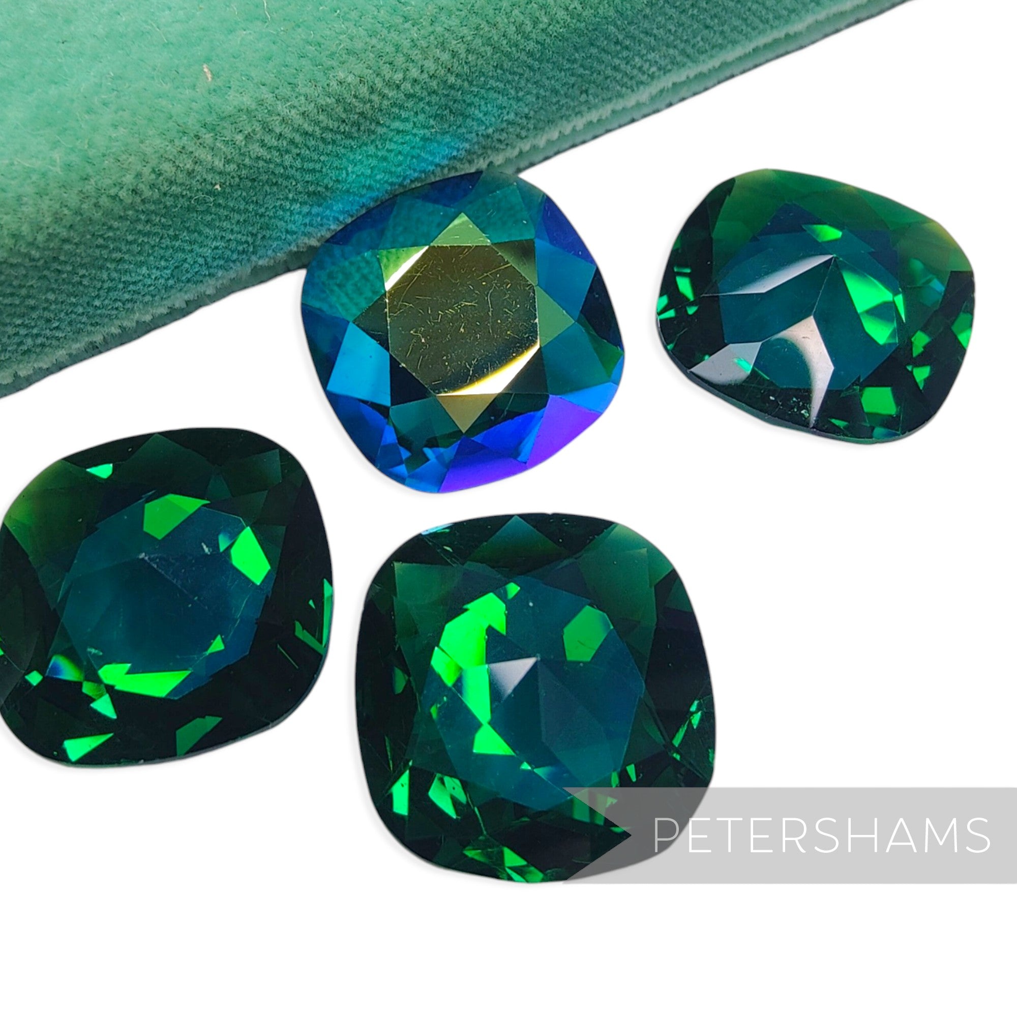 23mm Vintage 1980's Austrian Cushion-Shape Glass Crystal Chaton