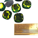 18x18mm Vintage 1980's Flat-back Austrian Cushion-Shape Glass Crystal