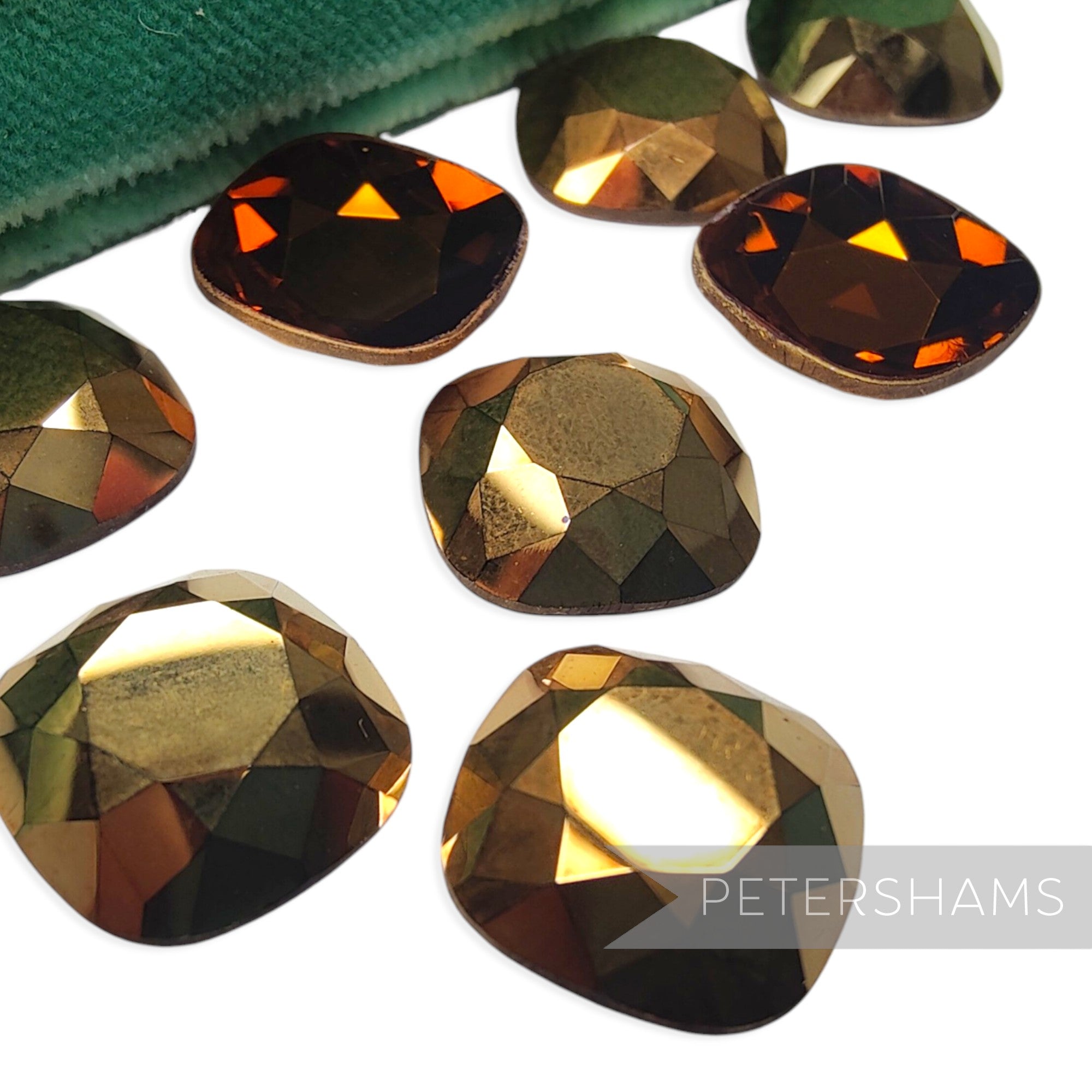 18x18mm Vintage 1980's Flat-back Austrian Cushion-Shape Glass Crystal