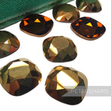18x18mm Vintage 1980's Flat-back Austrian Cushion-Shape Glass Crystal