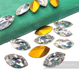 30x15mm Vintage 1940's Navette Marquise German Glass Crystal