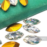 30x15mm Vintage 1940's Navette Marquise German Glass Crystal