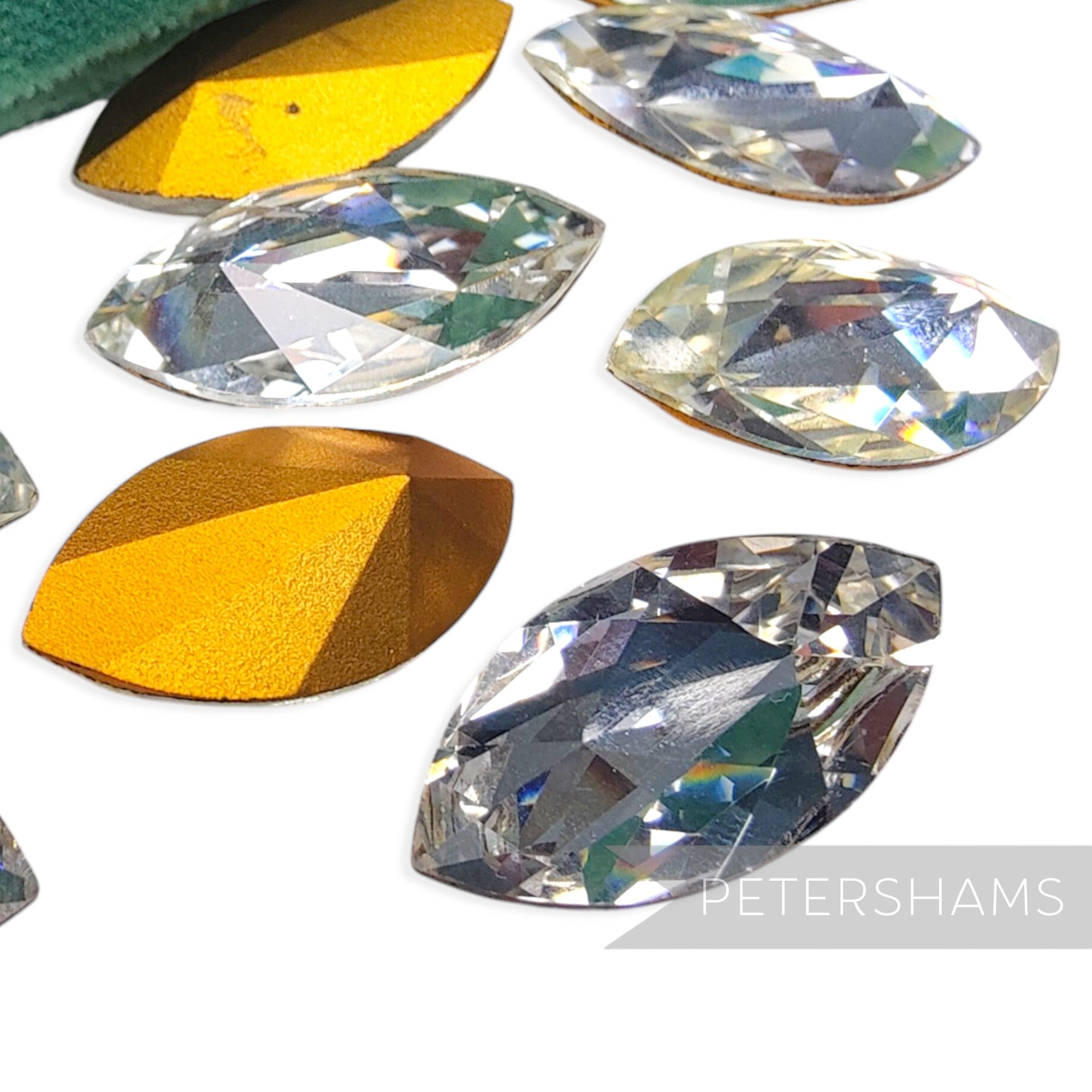 30x15mm Vintage 1940's Navette Marquise German Glass Crystal