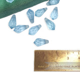 15x7mm Vintage 1960/70's Frosted Pointed Faceted Teardrop Bead - 14 Beads
