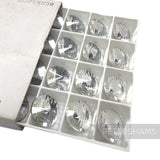 14mm Vintage 1970's Austrian Foiled Flat-back Round Glass Crystals - 12 Pieces