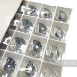 14mm Vintage 1970's Austrian Foiled Flat-back Round Glass Crystals - 12 Pieces
