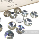 14mm Vintage 1970's Austrian Foiled Flat-back Round Glass Crystals - 12 Pieces