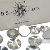14mm Vintage 1970's Austrian Foiled Flat-back Round Glass Crystals - 12 Pieces