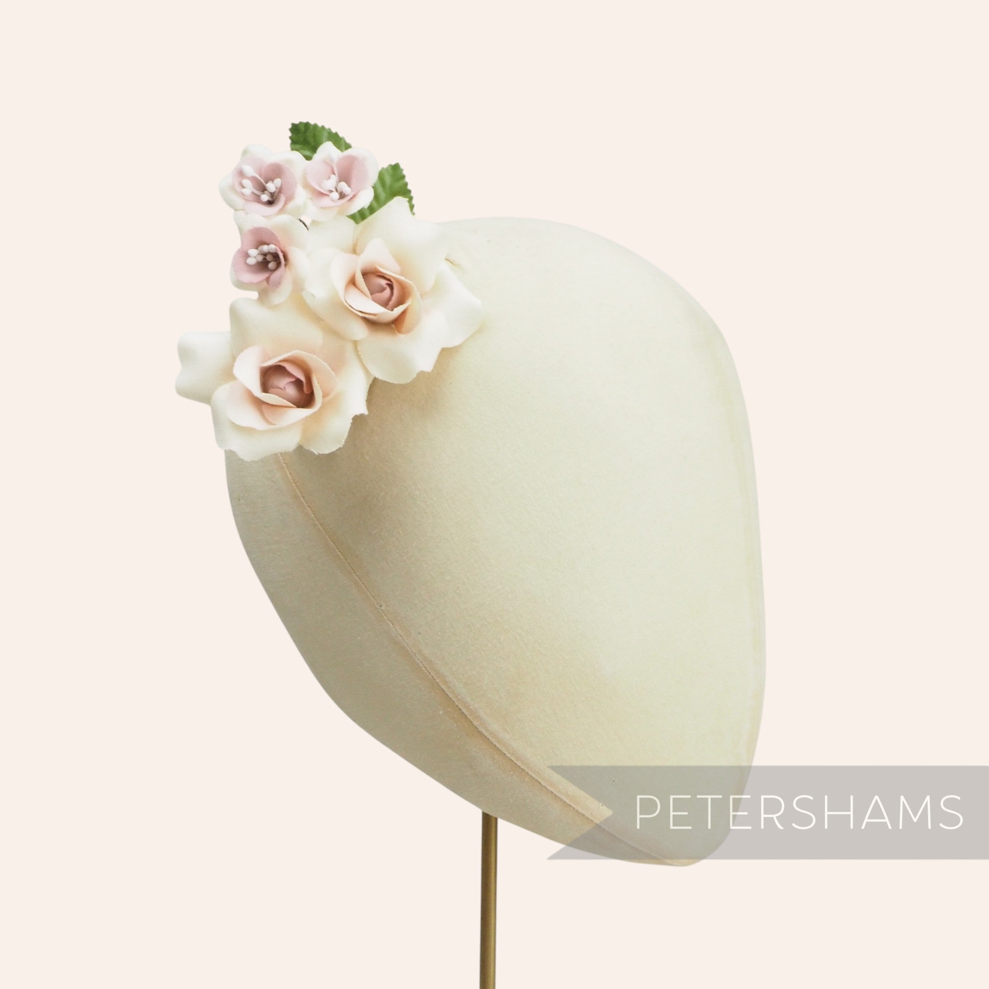 'Thea' Vintage Petite Cotton Rosebud Flower Millinery Hat Mount