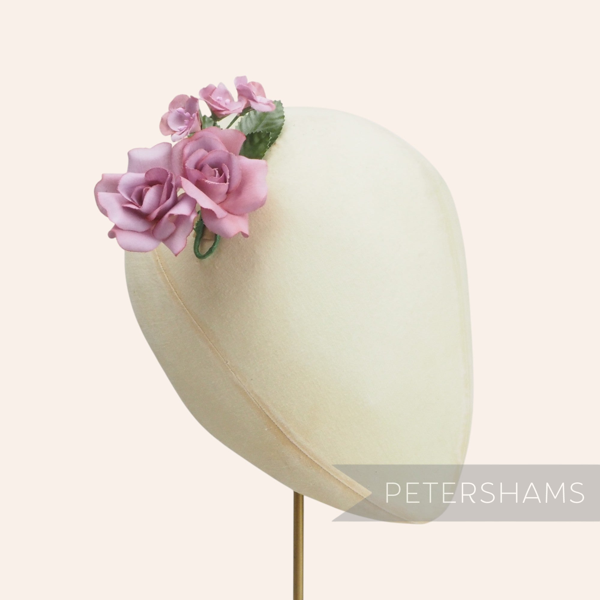 'Thea' Vintage Petite Cotton Rosebud Flower Millinery Hat Mount