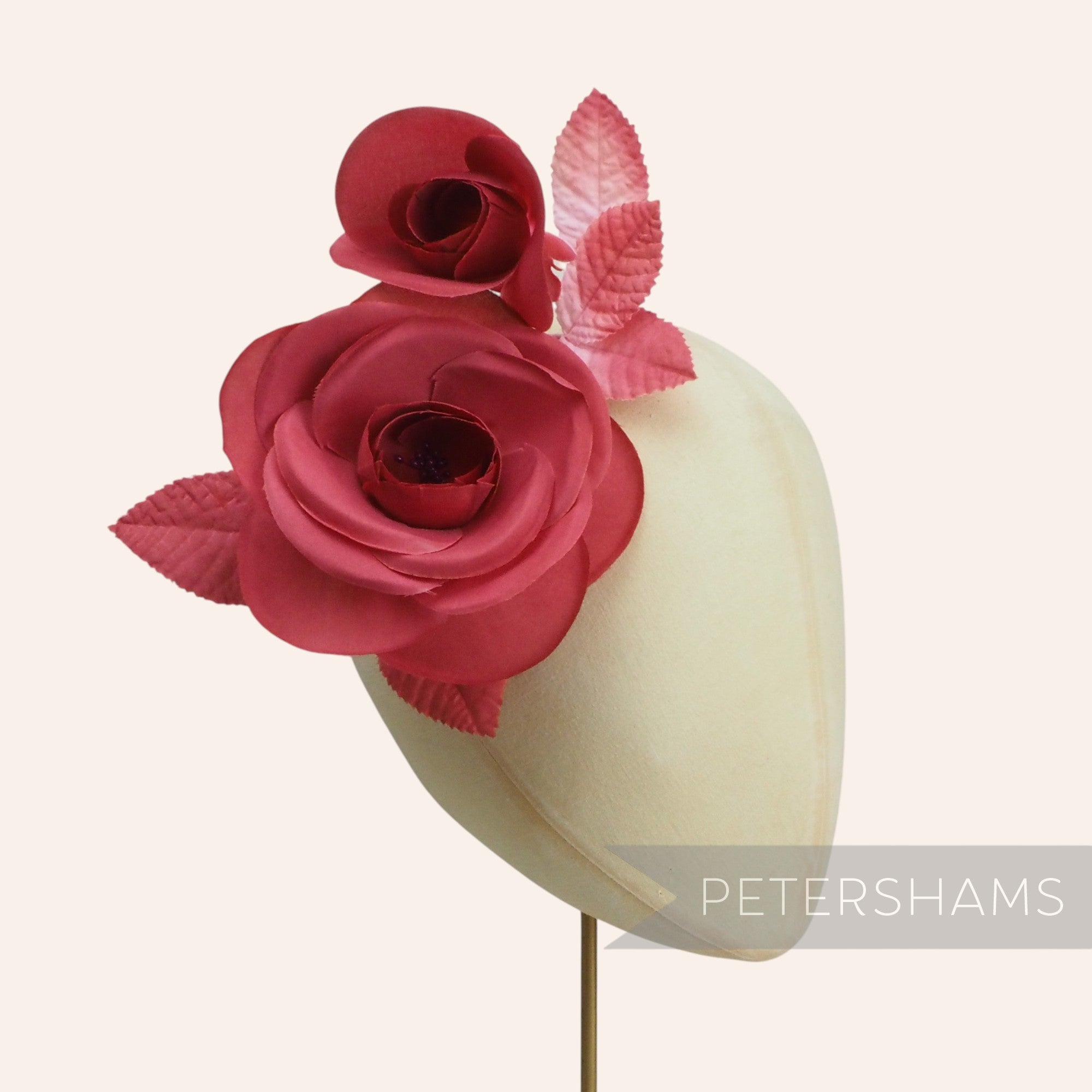 'Cecilia' Large Silk Camellia Millinery Flower Hat Mount