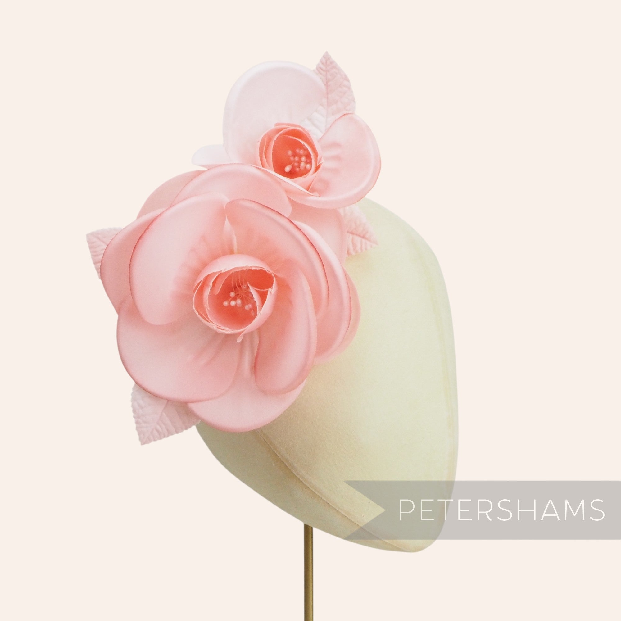 'Cecilia' Large Silk Camellia Millinery Flower Hat Mount