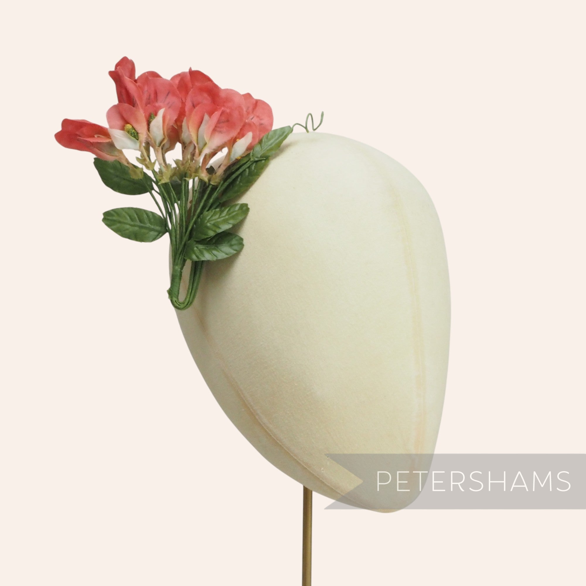 'Lara' Vintage Sweet Pea Silk Flower Millinery Hat Mount