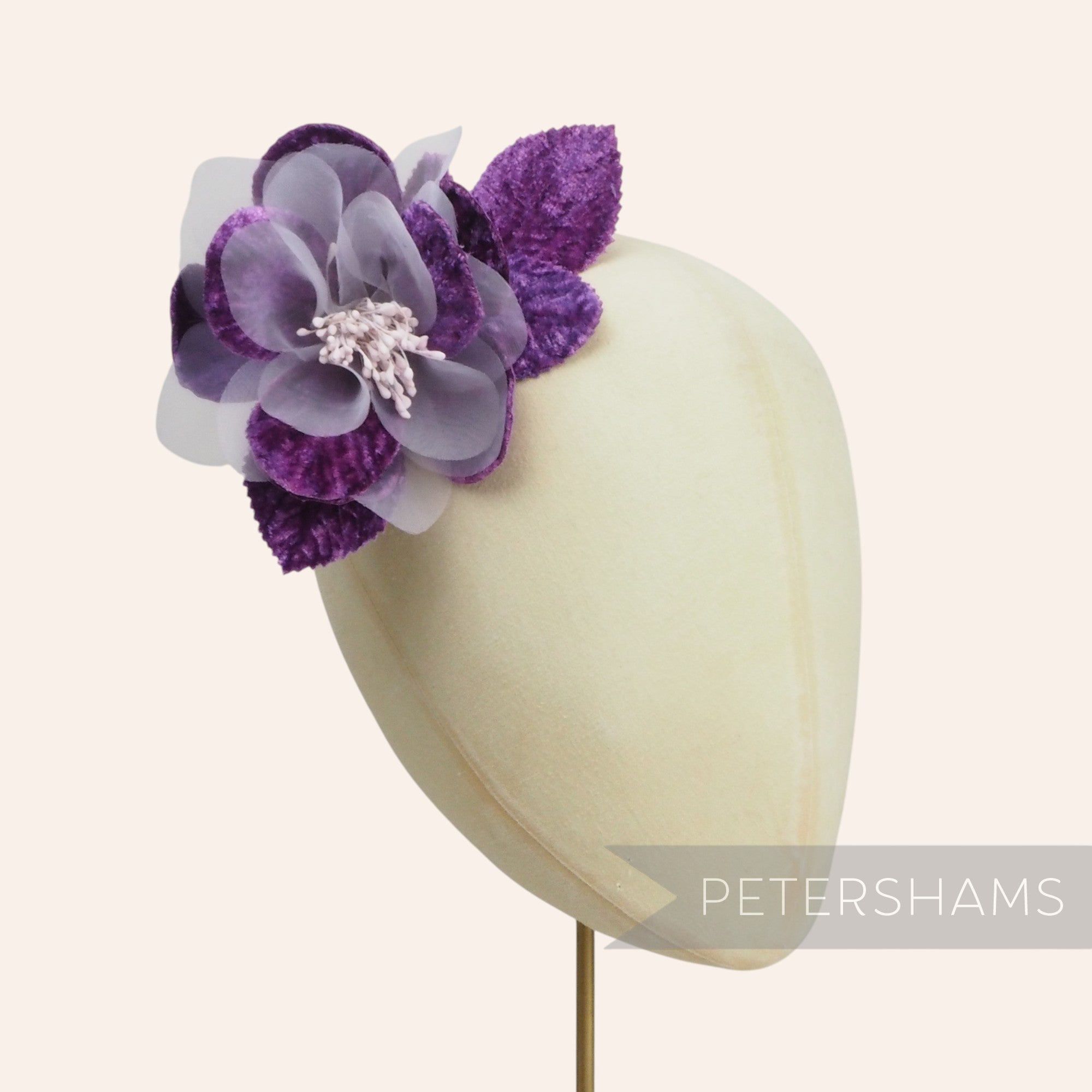 'Heidi' Vintage Velvet and Organza Flower Millinery Mount