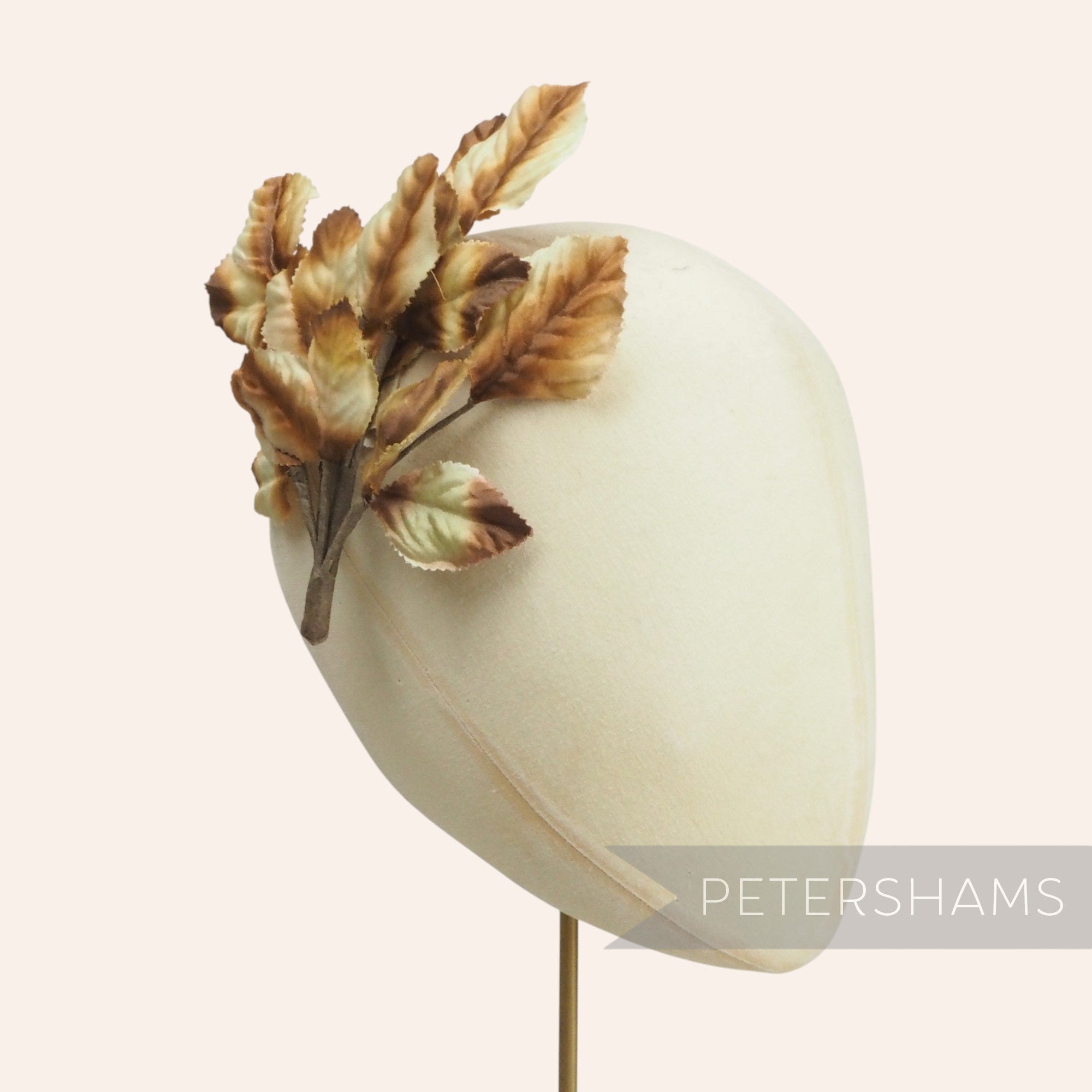'Georgina' Vintage Satin Silk Wired Leaf Millinery Hat Mount