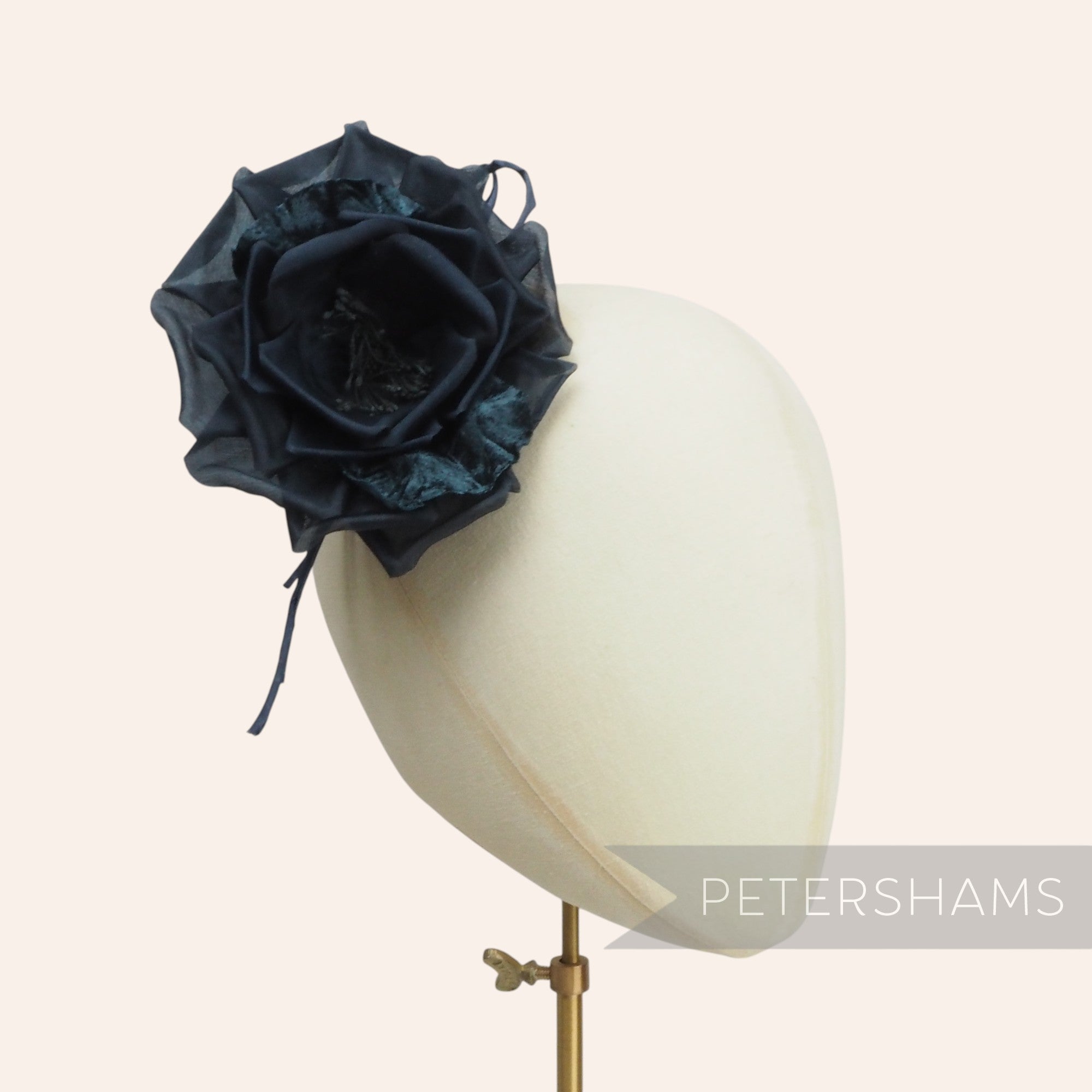 'Reece' 13cm Silk & Velvet Millinery Flower Hat Mount