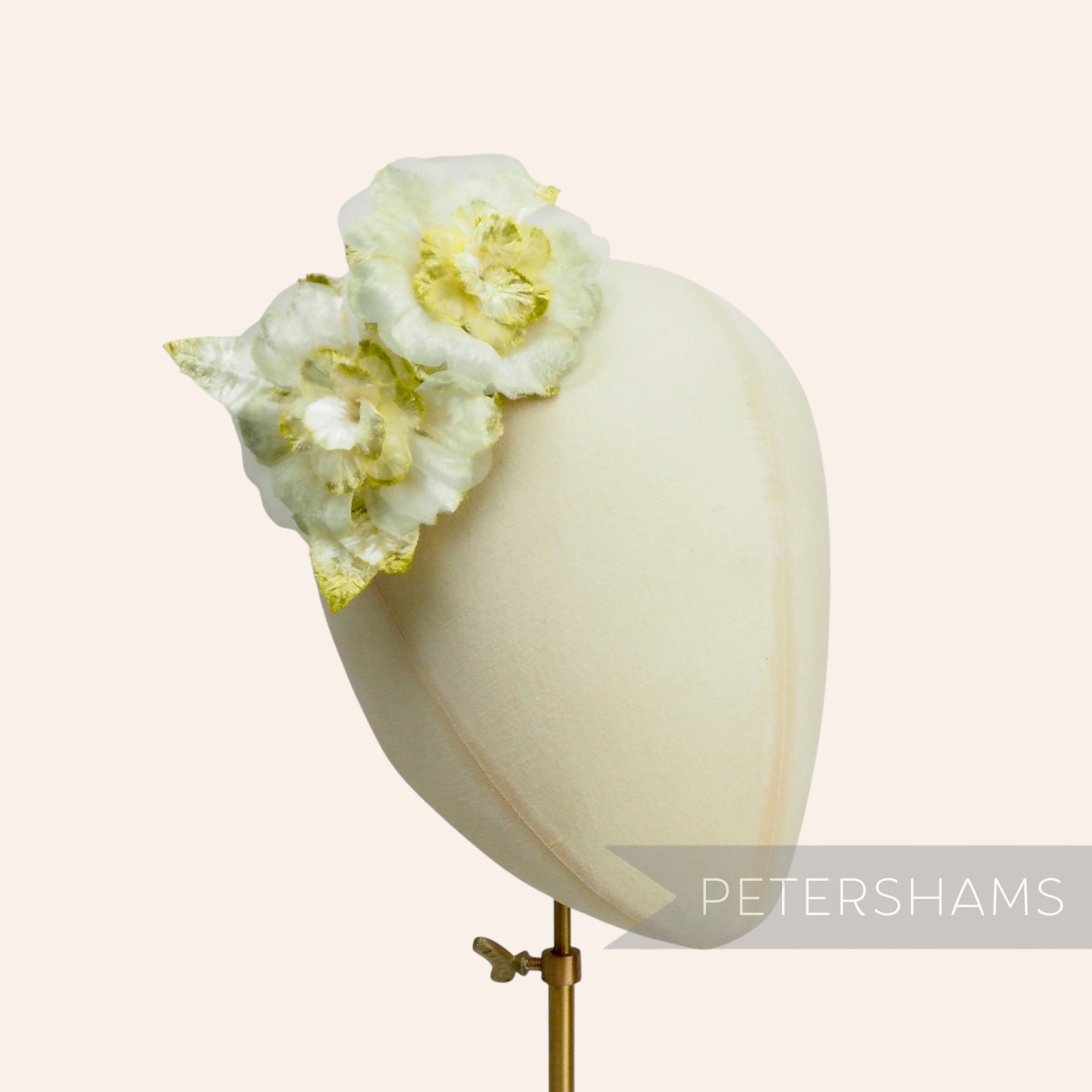 'Jennifer' Velvet & Organza Double Blossom Flower Millinery Hat Mount