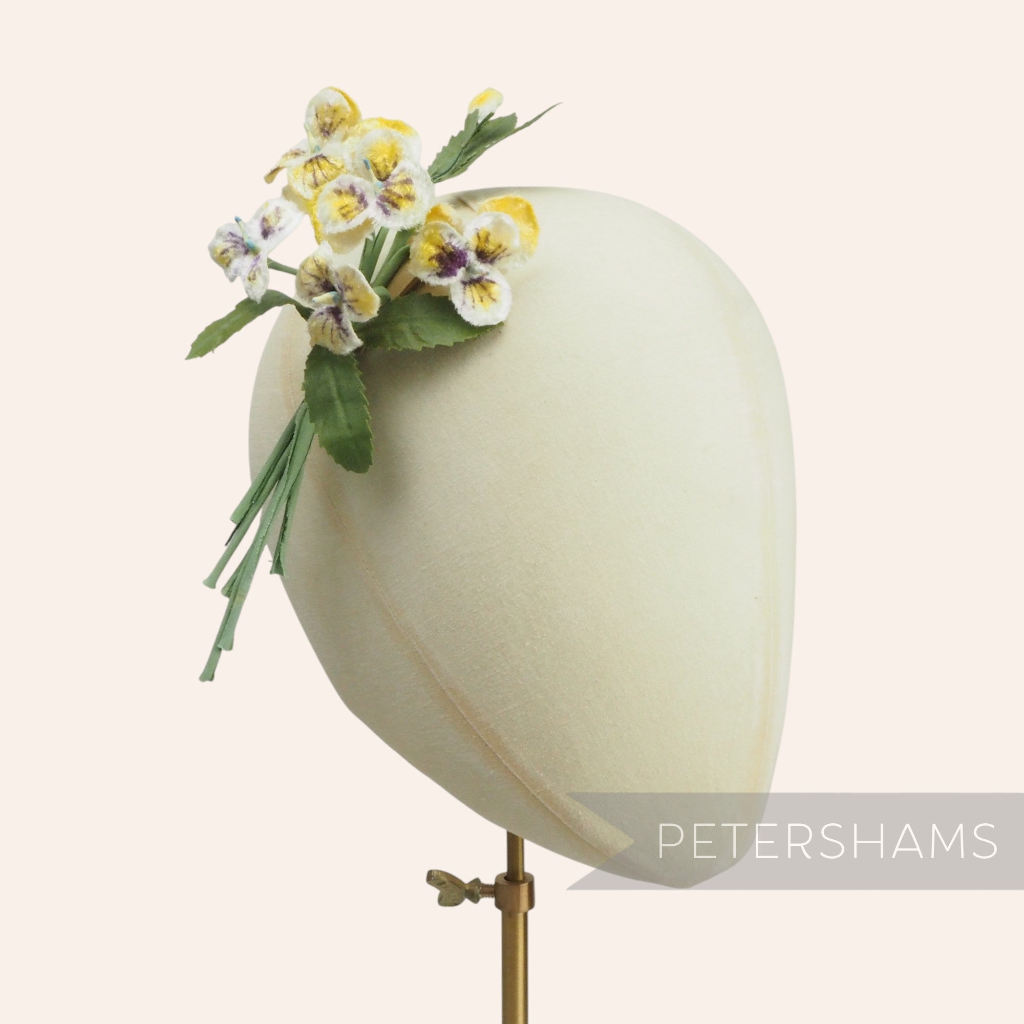 'Brenda' Vintage Velvet Pansy Wired Millinery Flower Bunch